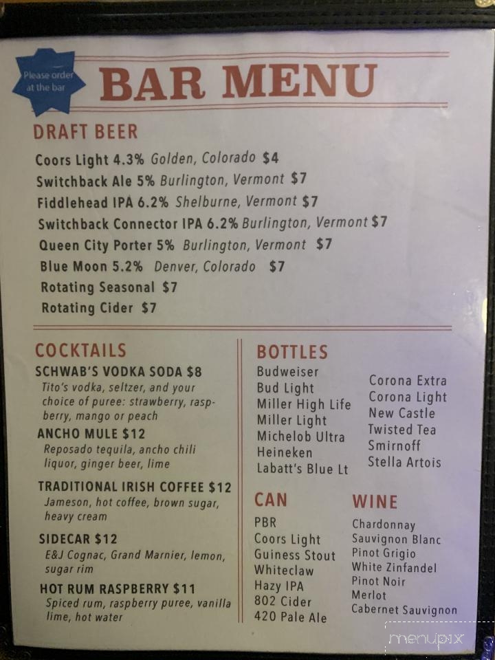 Wilmington Village Pub - Wilmington, VT menu_pic