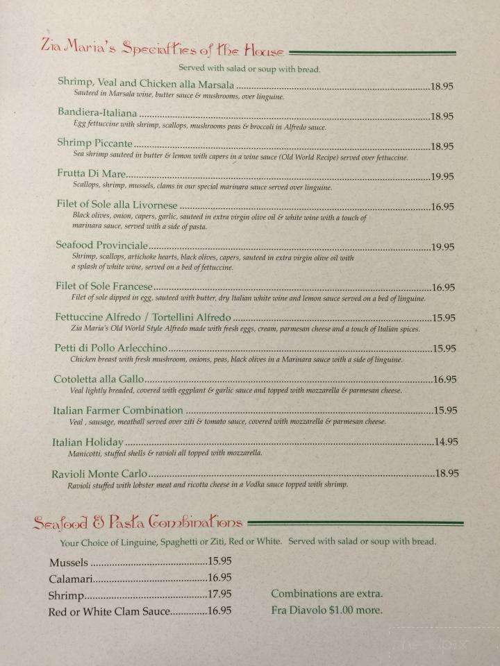 Zia Maria - Canaan, CT menu_pic