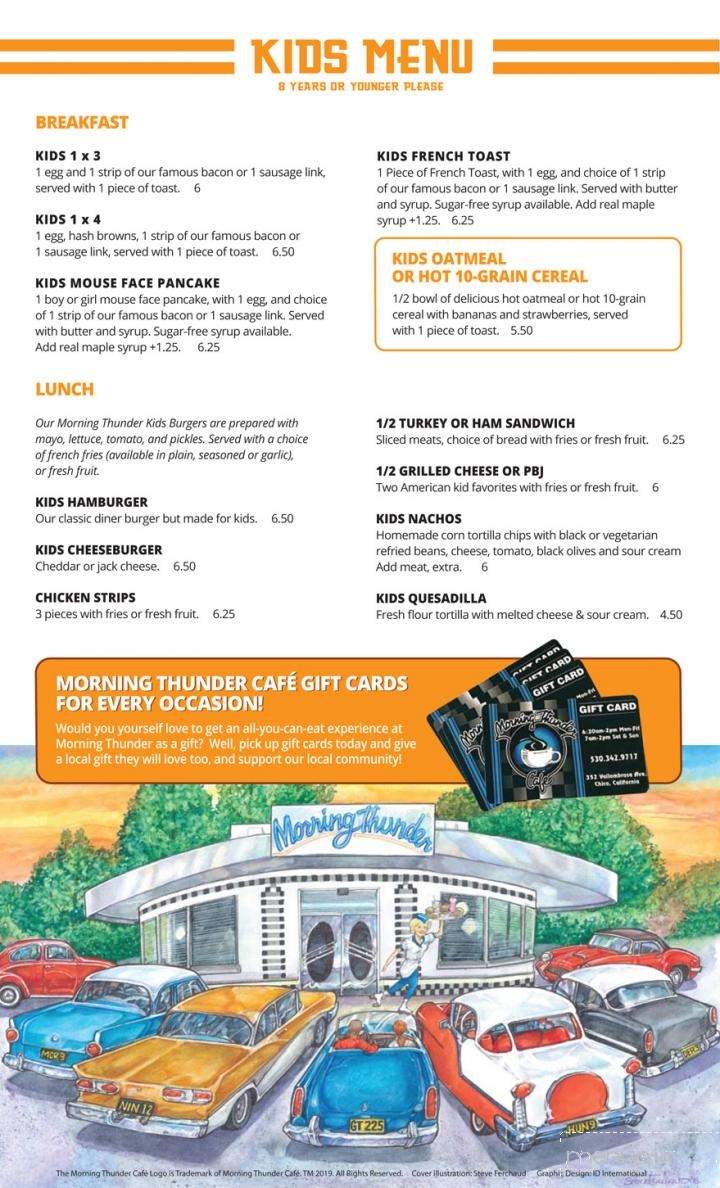 Morning Thunder Cafe - Chico, CA menu_pic