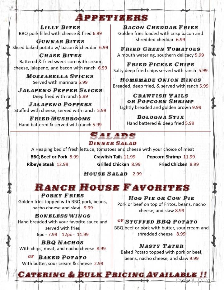 Wright's Ranch House-Sheridan - Sheridan, AR menu_pic