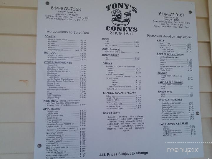 Tony's Coneys - Columbus, OH