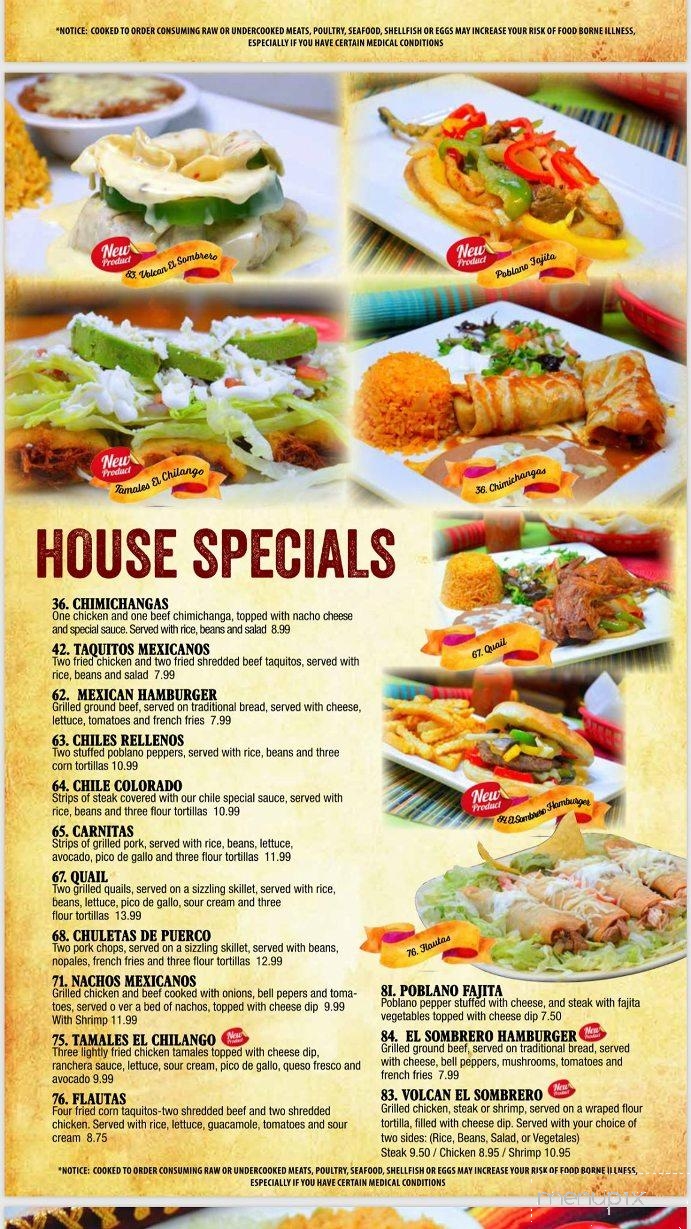 El Sombrero Mexican Restaurant - Mccomb, MS menu_pic
