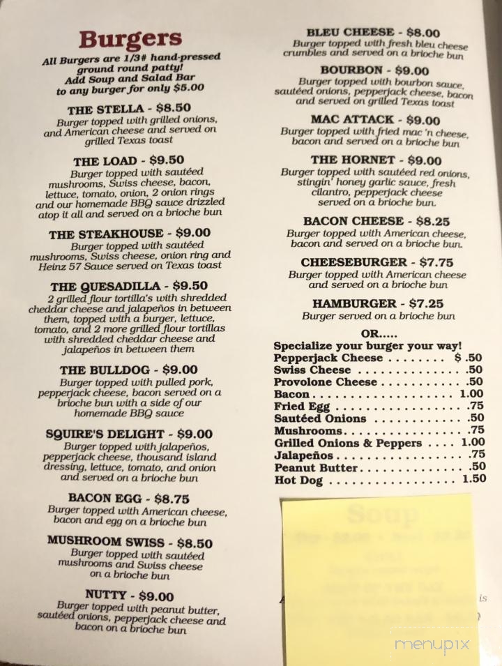 Stella's Restaurant - Burke, SD menu_pic