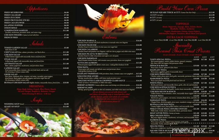 Tani's Pizza - Butler, PA menu_pic