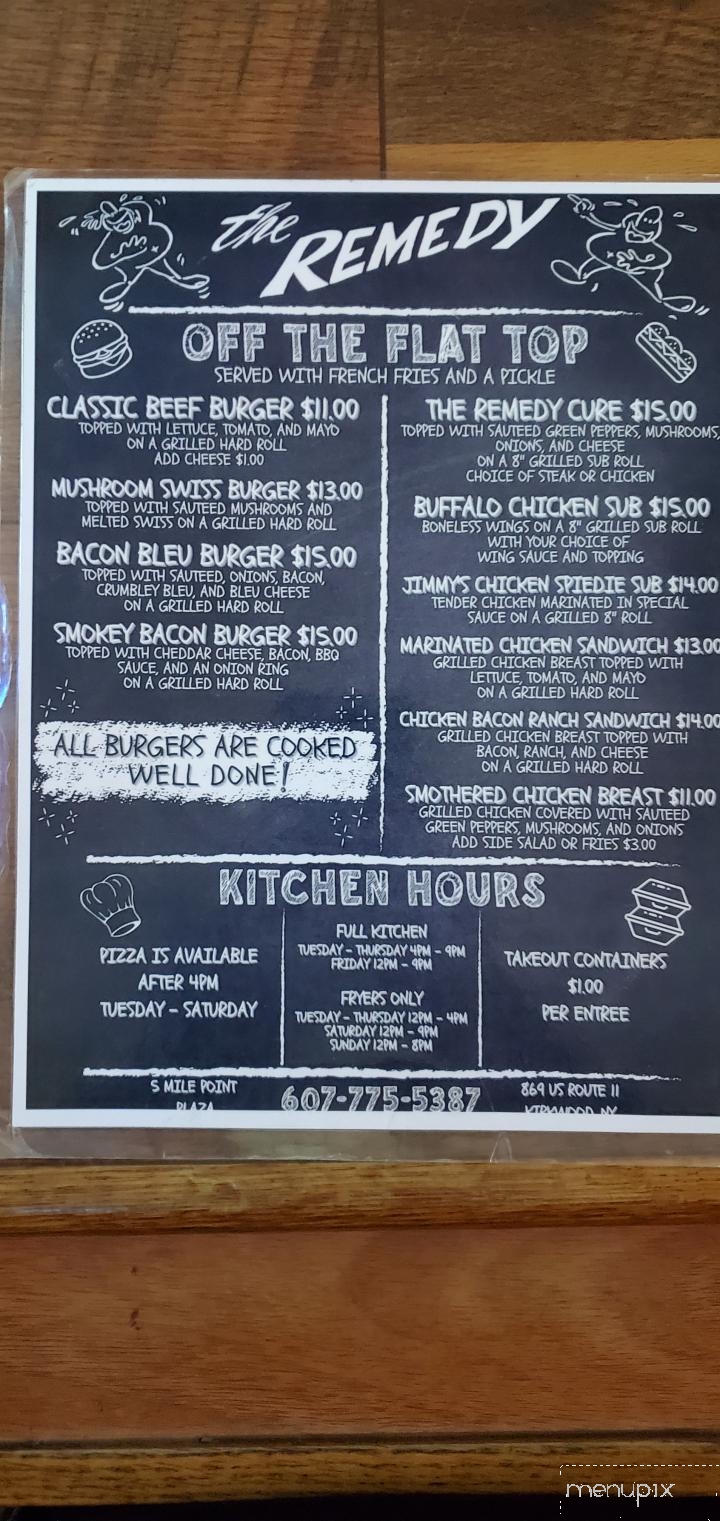Remedy Tavern - Kirkwood, NY menu_pic