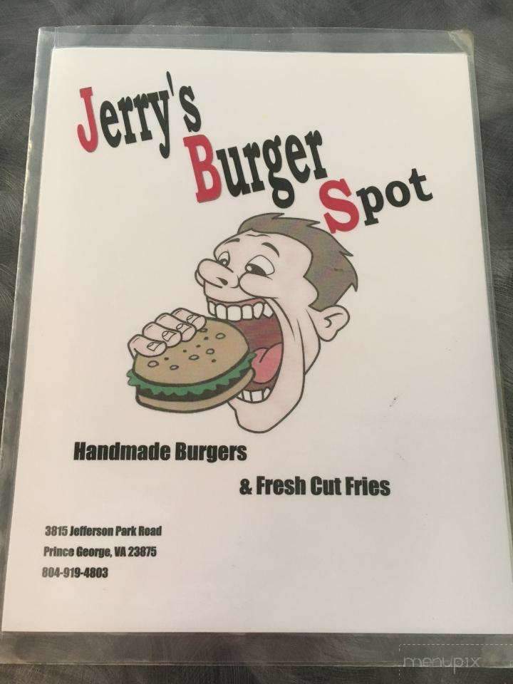 Jerrys Burger Spot - Prince George, VA menu_pic