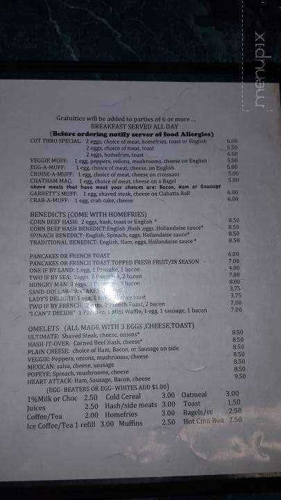 Sandi's Diner - Chatham, MA menu_pic