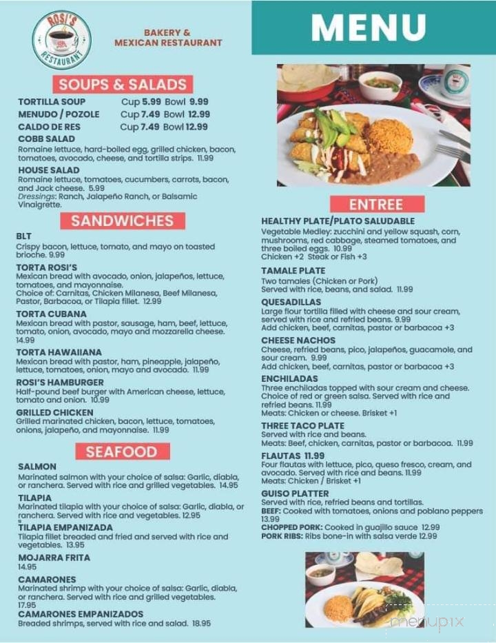 Rosi's Cafe - Garland, TX menu_pic