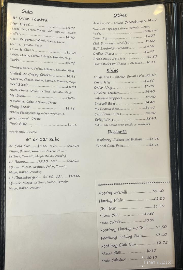 Pizza & Sub Shoppe - Mill Creek, WV menu_pic