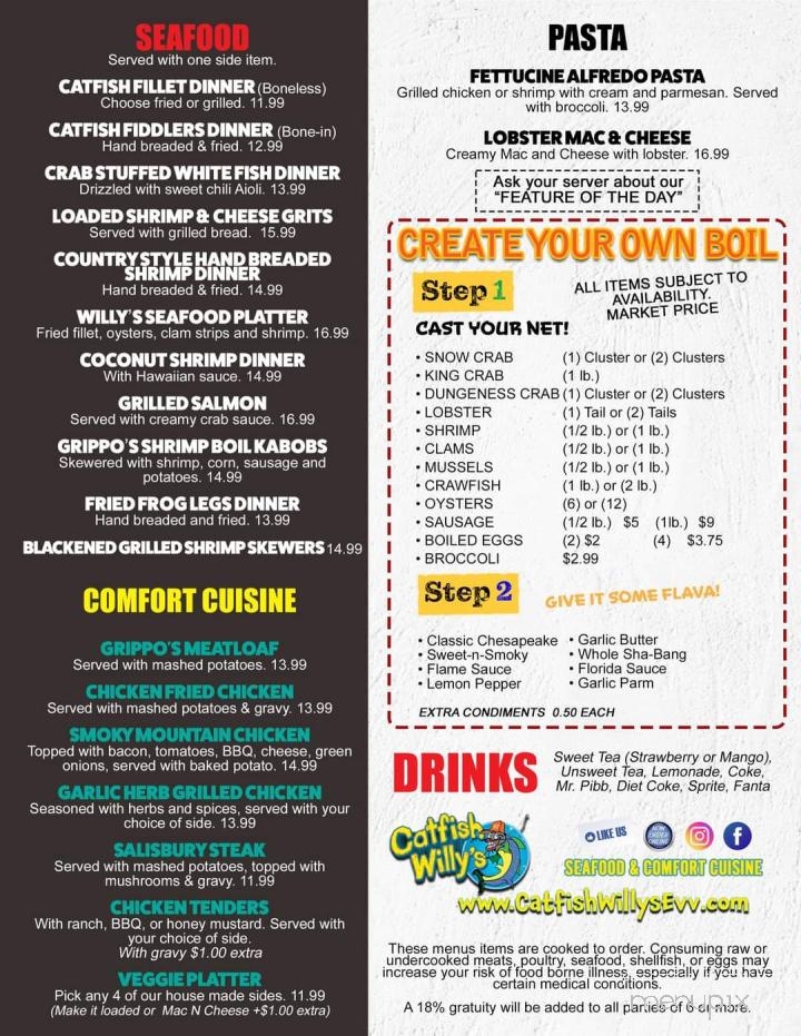 Catfish Willy's Seafood & Crab Shack - Evansville, IN menu_pic