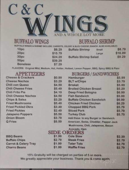 C & C Wings - Brownsville, TX menu_pic