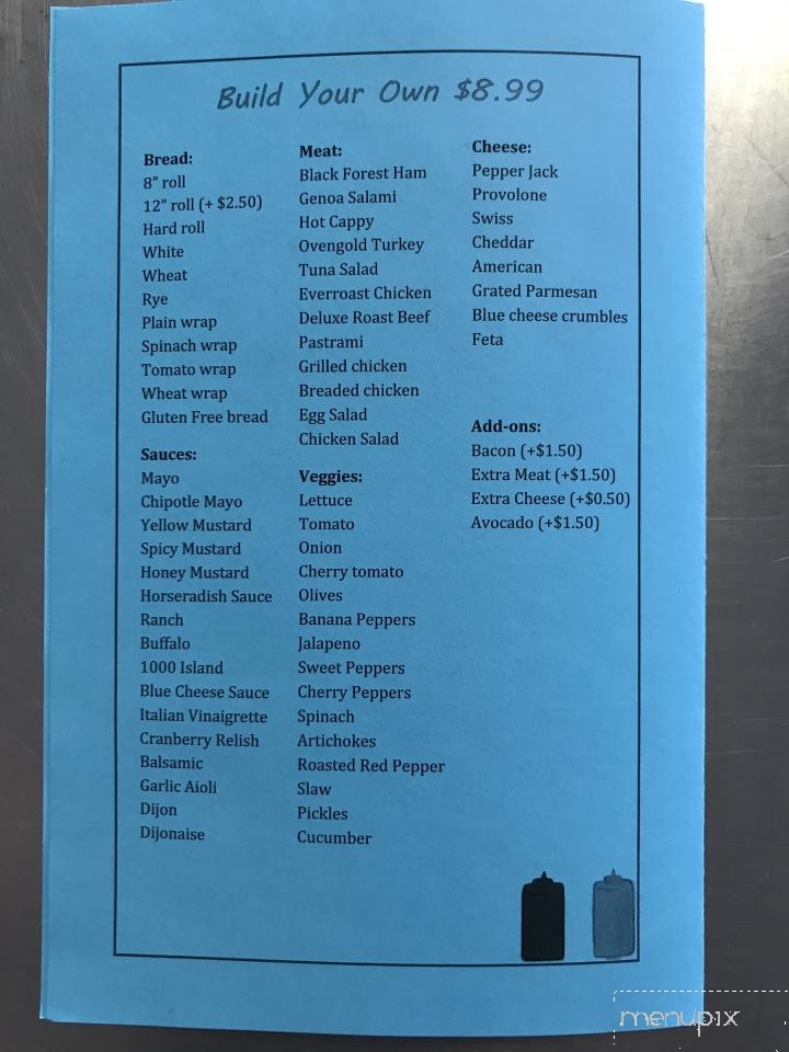The Deli - Windsor Locks, CT menu_pic