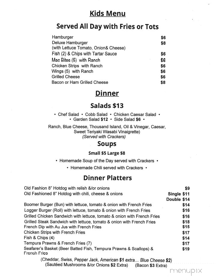 Boomer's Saloon - Laytonville, CA menu_pic