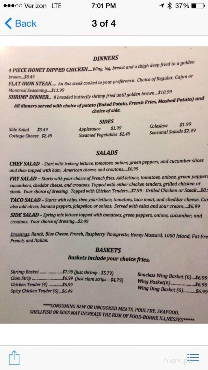 Friendly Inn - Roulette, PA menu_pic