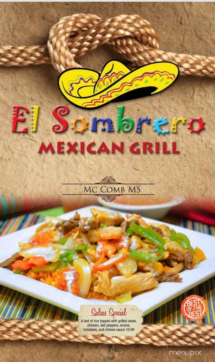 El Sombrero Mexican Restaurant - Mccomb, MS menu_pic