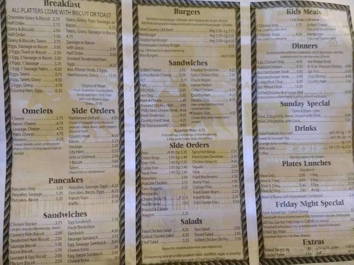Gone Country Cafe - Celina, TN menu_pic