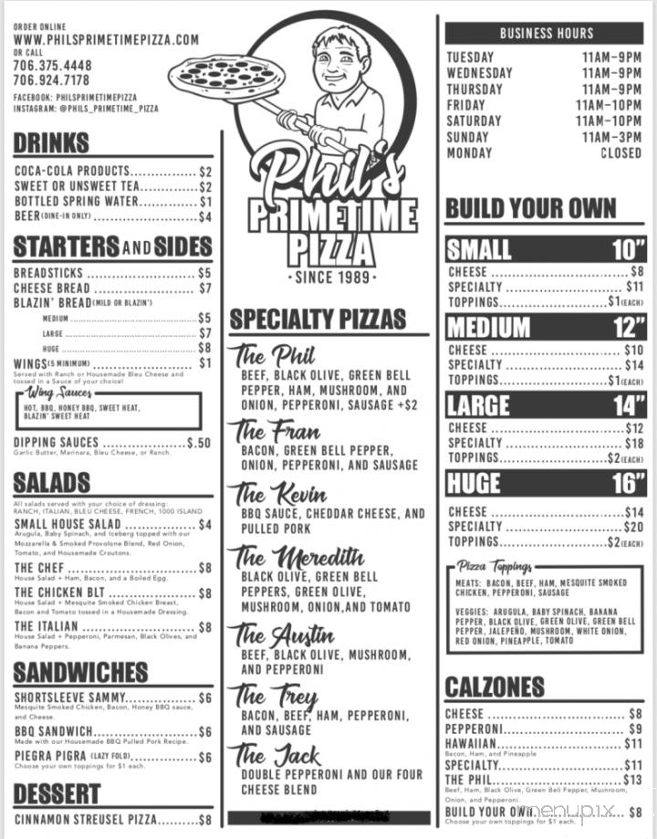 Primetime Pizza & Video - Chickamauga, GA menu_pic