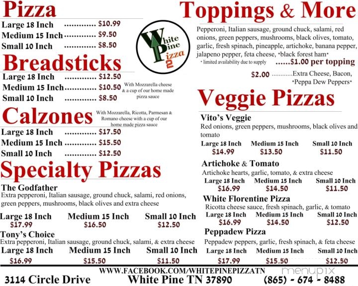 White Pine Pizza 2 - White Pine, TN menu_pic