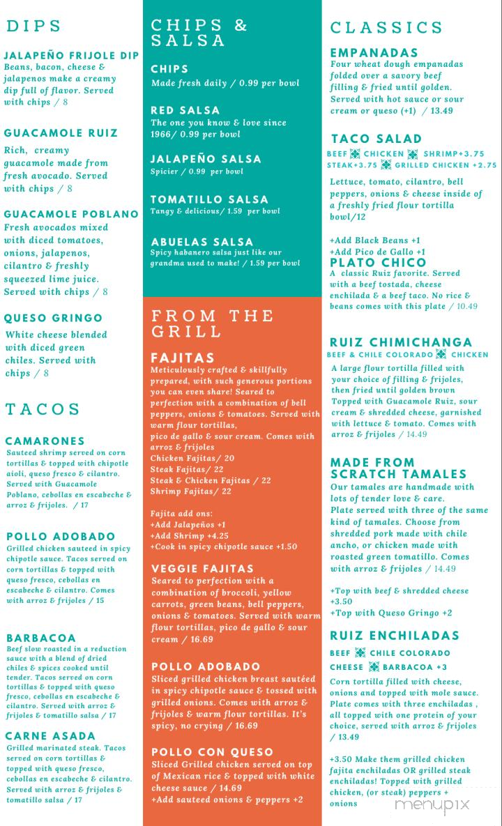 Ruiz' Mexican Restaurant - Florissant, MO menu_pic