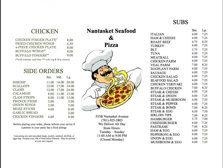 Nantasket Seafood - Hull, MA menu_pic