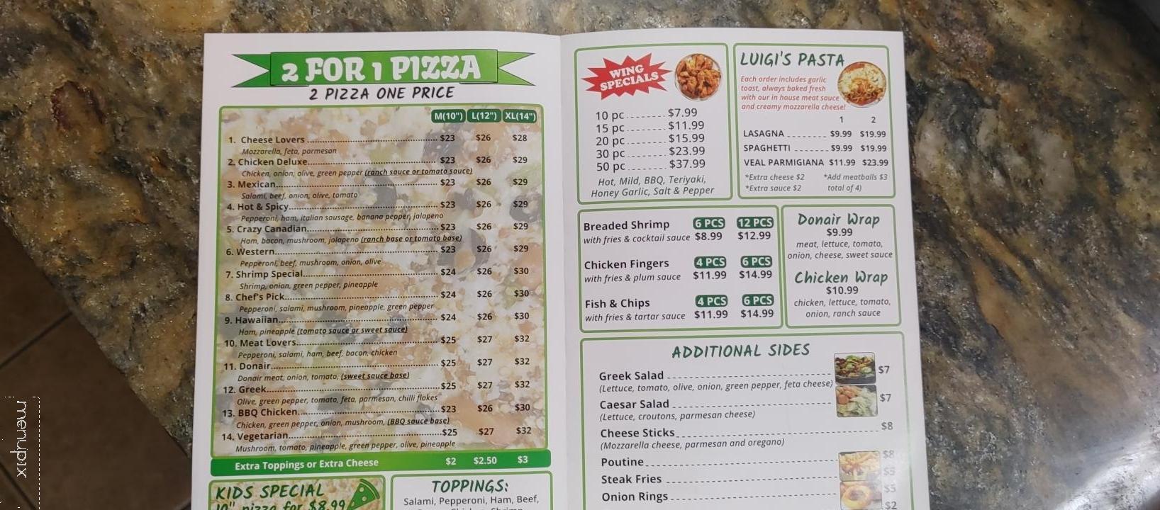 Luigis 2 for 1 Pizza - Calgary, AB menu_pic