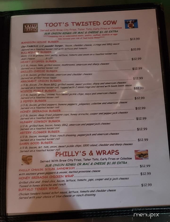 Mansion House Bar & Grill - Watsontown, PA menu_pic
