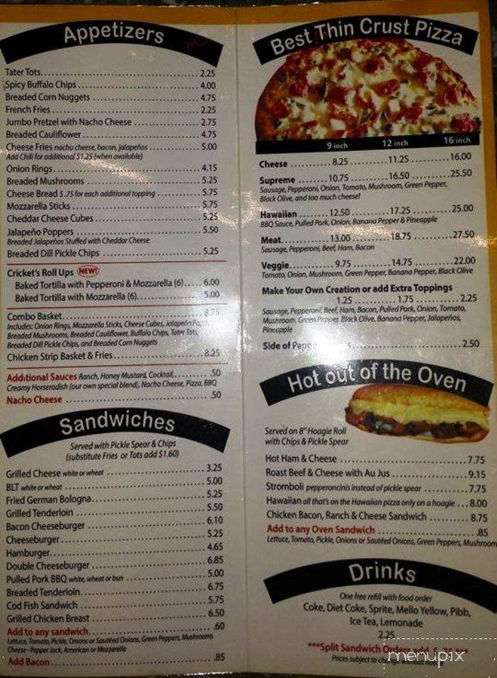 Crickets - Newburgh, IN menu_pic