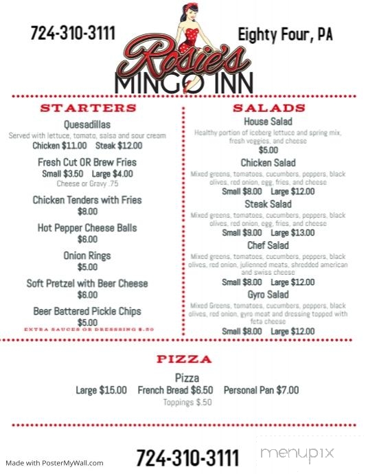 Mingo Inn - Eighty Four, PA menu_pic