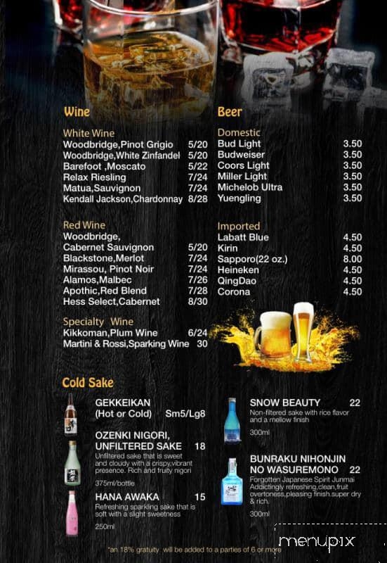 Furji Sushi Asia Sushi Buffet - Oneida, NY menu_pic