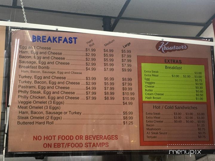 Krauszer's - East Hartford, CT menu_pic