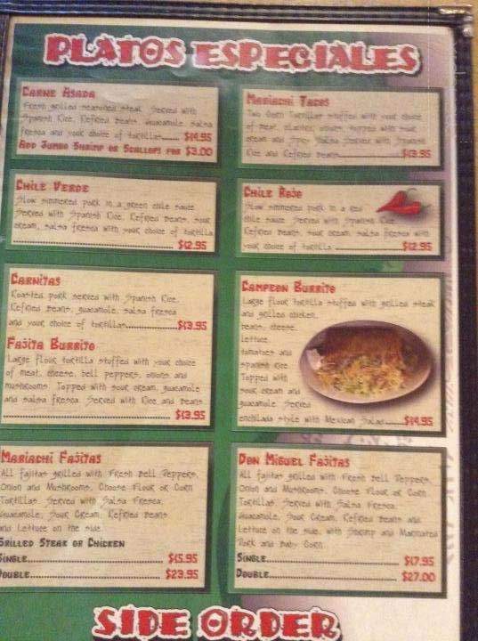 El Mariachi - Kapolei, HI menu_pic