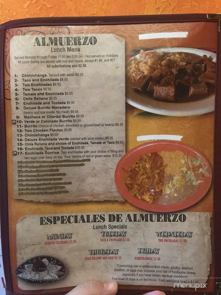 El Sombrero Mexican Restaurant - Portland, OR menu_pic
