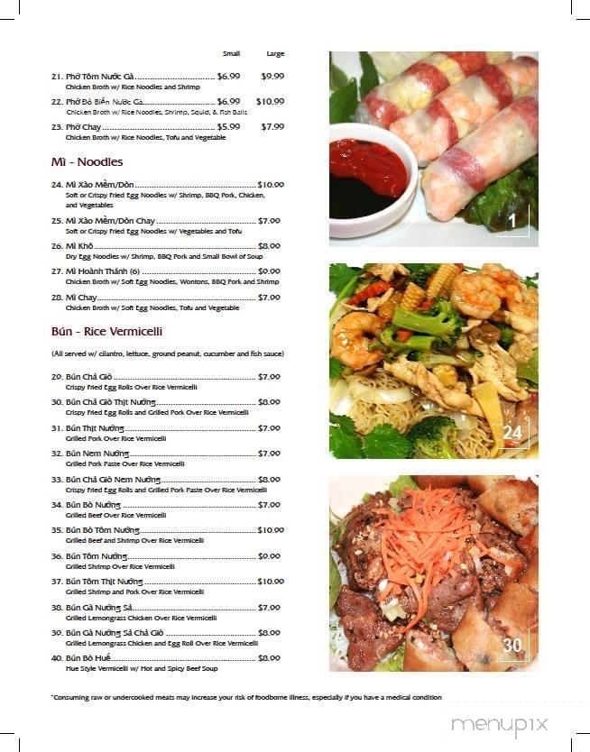 Pho Bistro - Slidell, LA menu_pic