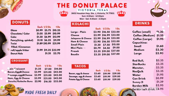Donut Palace - Victoria, TX menu_pic
