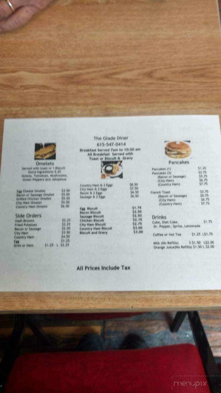 The GLADE DINER - Mount Juliet, TN menu_pic