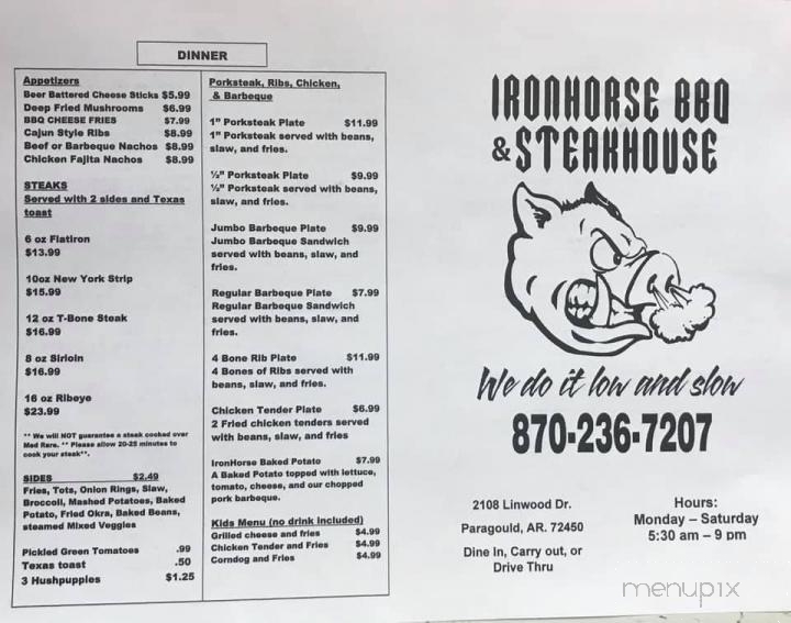 Iron Horse BBQ and Catering - Paragould, AR menu_pic