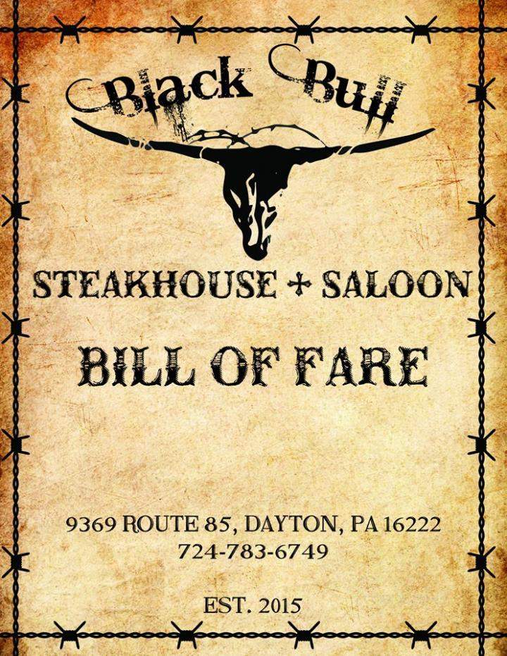 Black Bull Saloon - Dayton, PA menu_pic