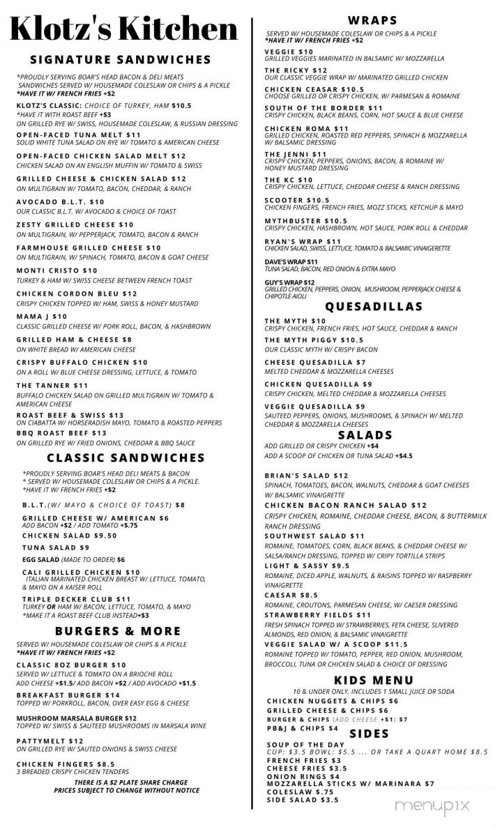 Klotzs Kitchen - Point Pleasant, NJ menu_pic