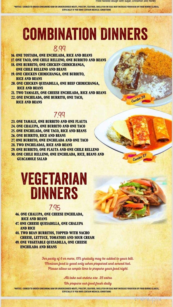 El Sombrero Mexican Restaurant - Mccomb, MS menu_pic