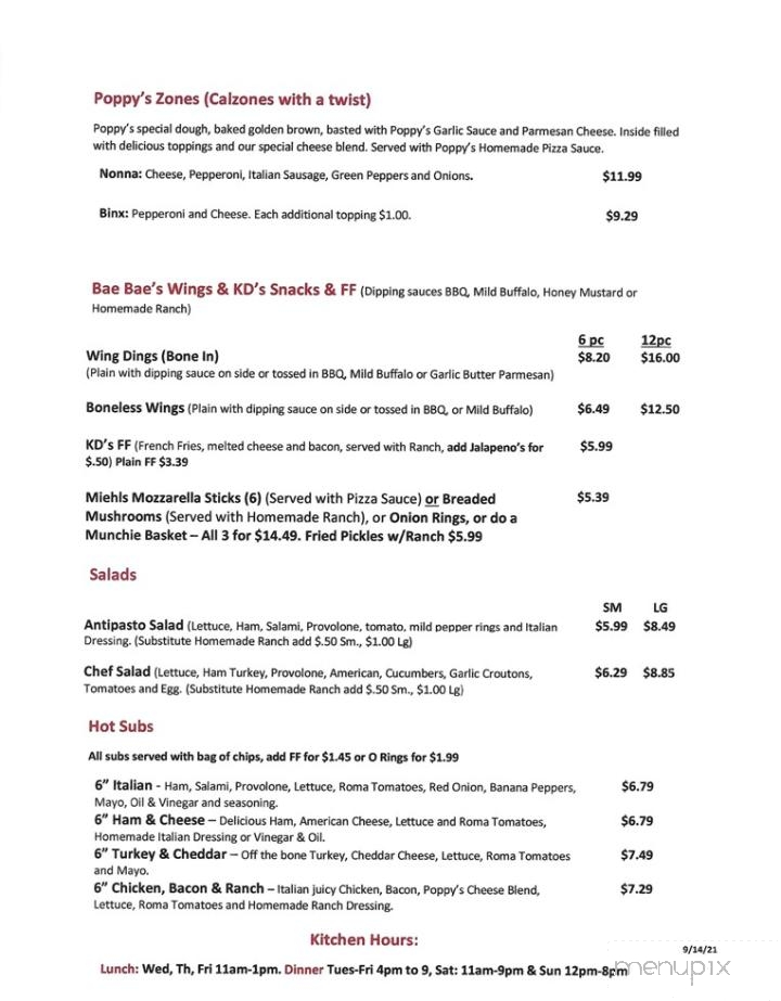 Poppy's Elida Depot - Lima, OH menu_pic