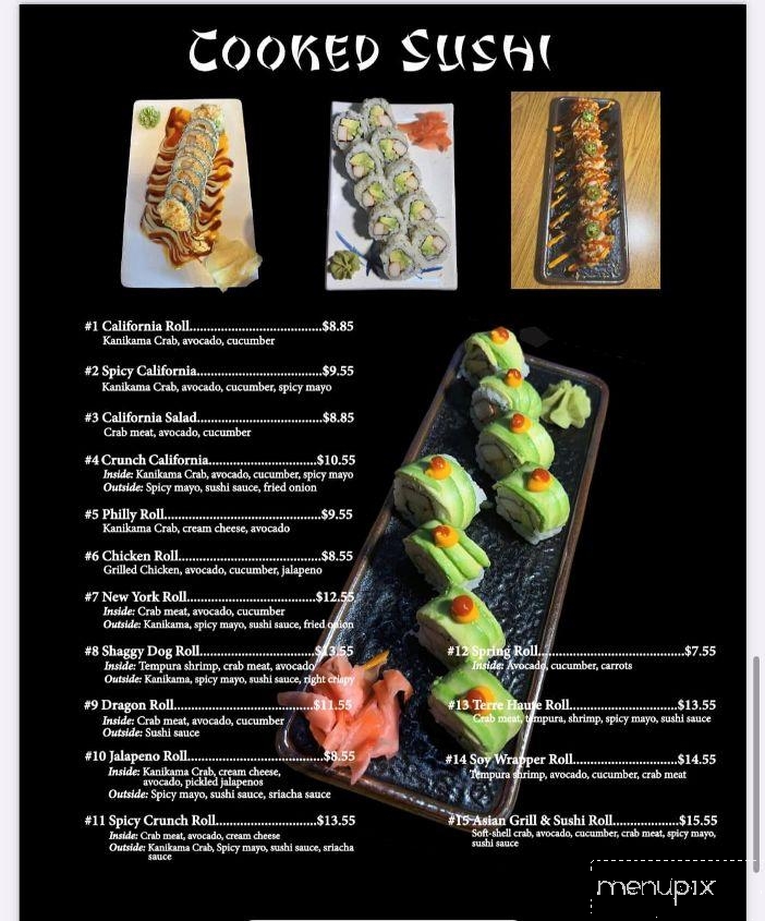 Asian Grill & Sushi's - Terre Haute, IN menu_pic