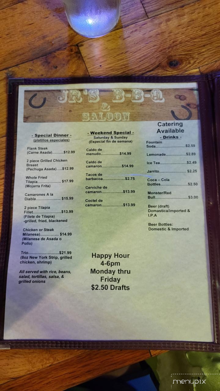 JR's BBQ And saloon - Indiantown, FL menu_pic