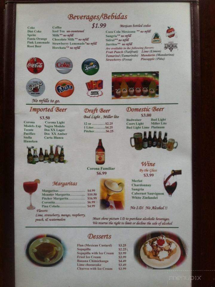 El camino real - Three Rivers, MI menu_pic