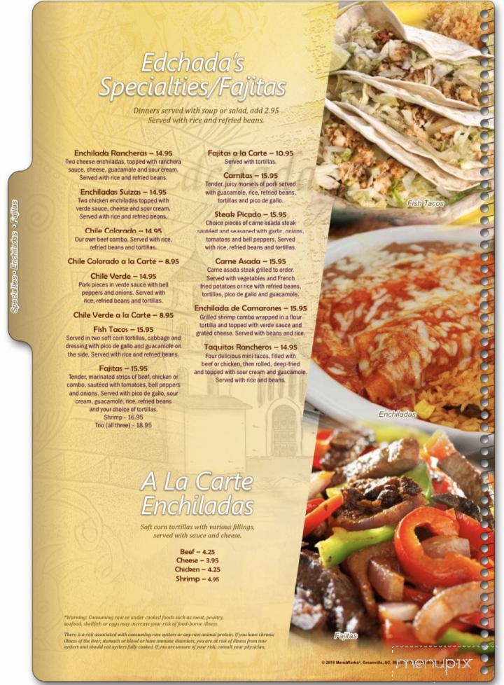 Edchada's - Twentynine Palms, CA menu_pic