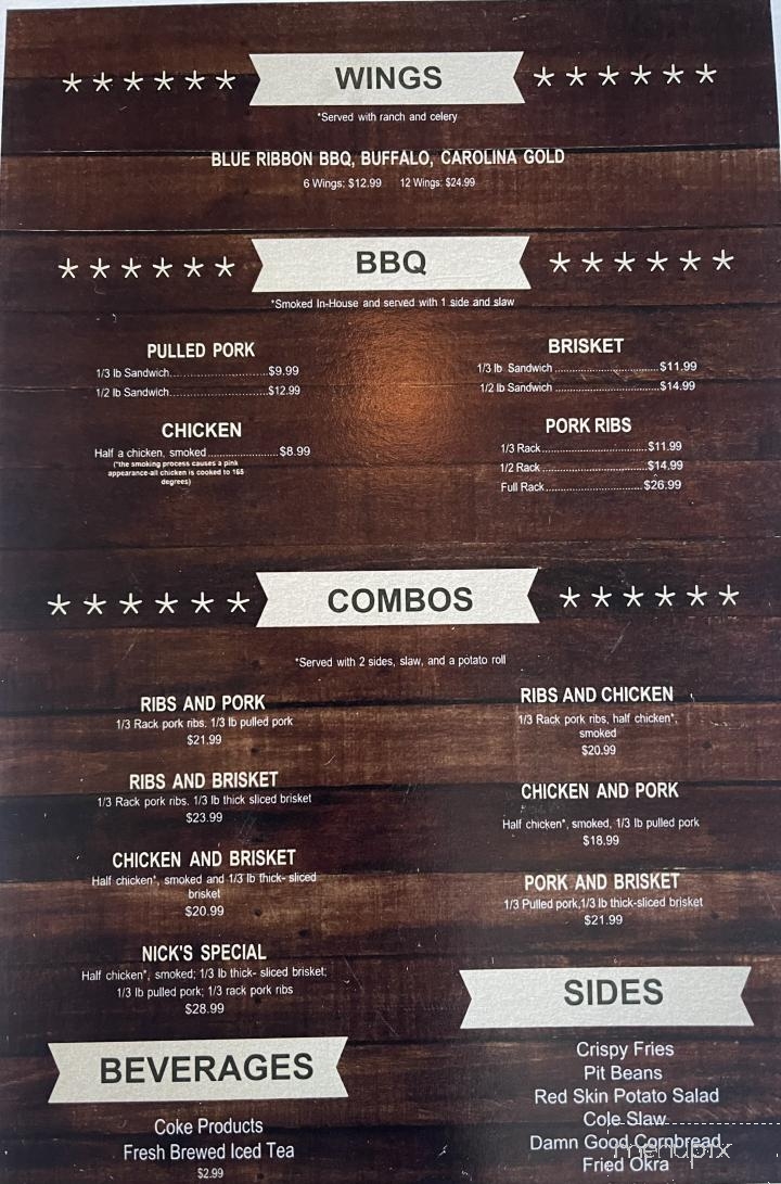 Blue Ribbon Brews & BBQ - Norfolk, VA menu_pic