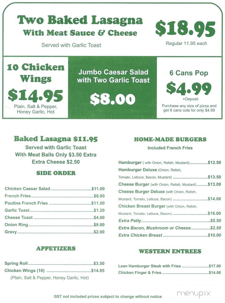 Cafe Plus - Irricana, AB menu_pic