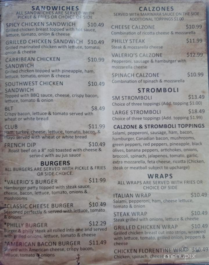 Valerio's Italian Restaurant - Burlington, NC menu_pic