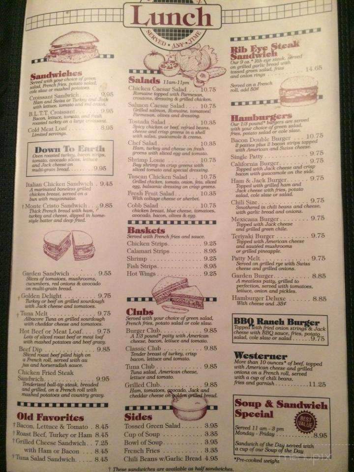 Jeffrey's Restaurant - Santa Cruz, CA menu_pic