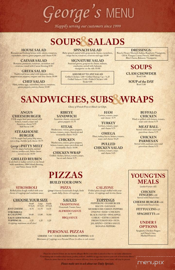 George's Family Restaurant - Oxford, NC menu_pic