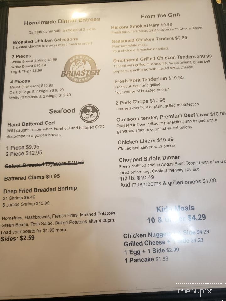 Carriage Inn Restaurant - Enon, OH menu_pic